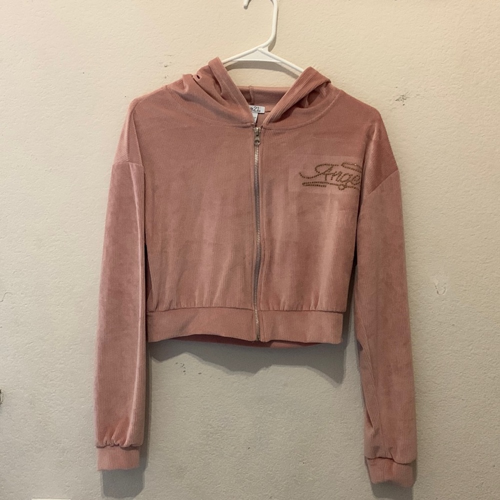 Soft pink angel rue21 cropped jacket